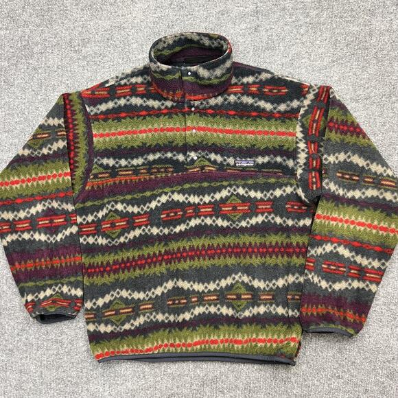 Vintage Patagonia Synchilla Sweater Mens Small Aztec Sacajawea Pullover Made USA